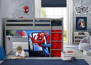 Spider-Man Loft Bed Tent - Curtain Set for Twin Loft Bed (Bed Sold Separately)