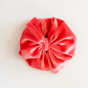 Sunny Pink Messy Velvet Bow