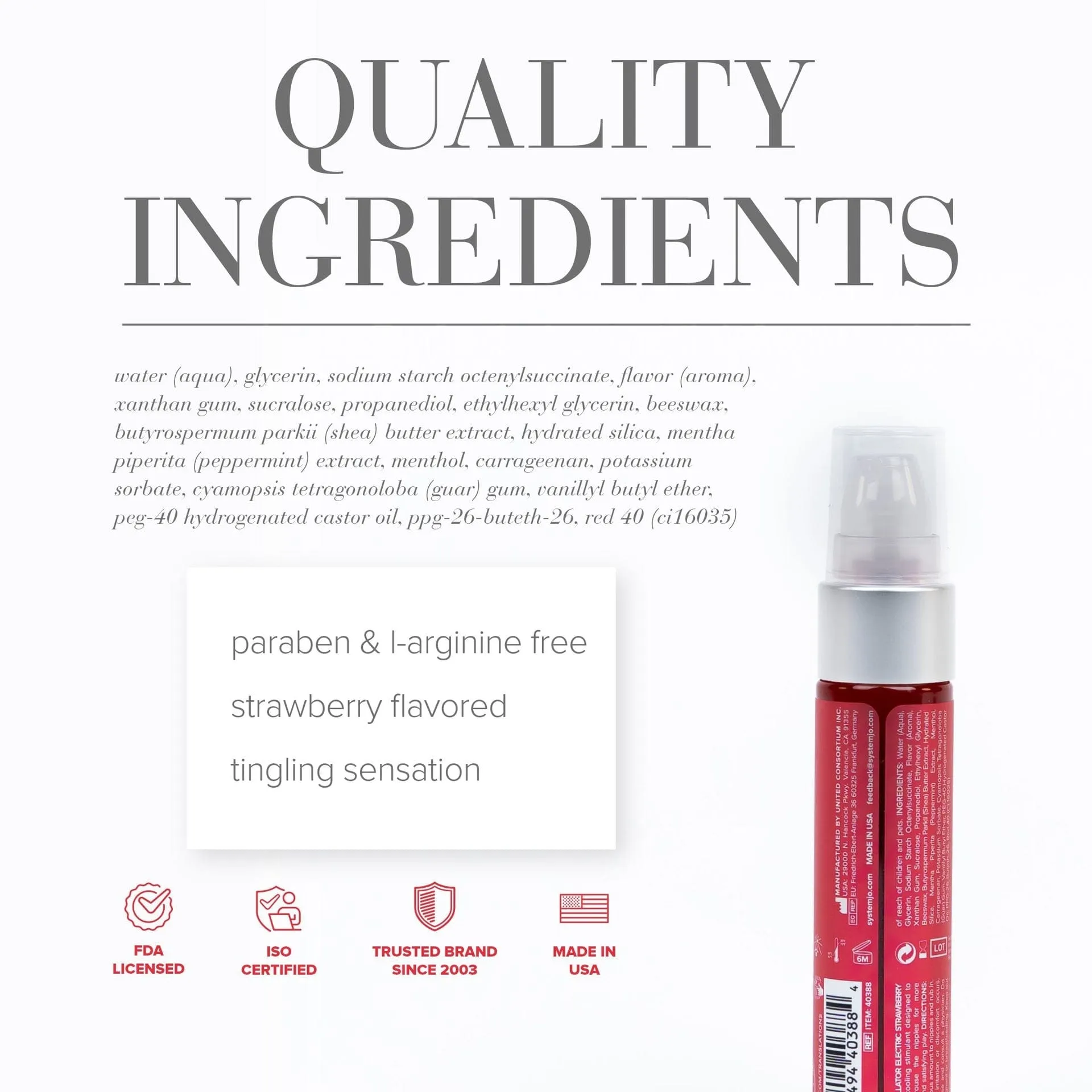 System JO - Nipple Titillator Arousal Gel Electric Strawberry