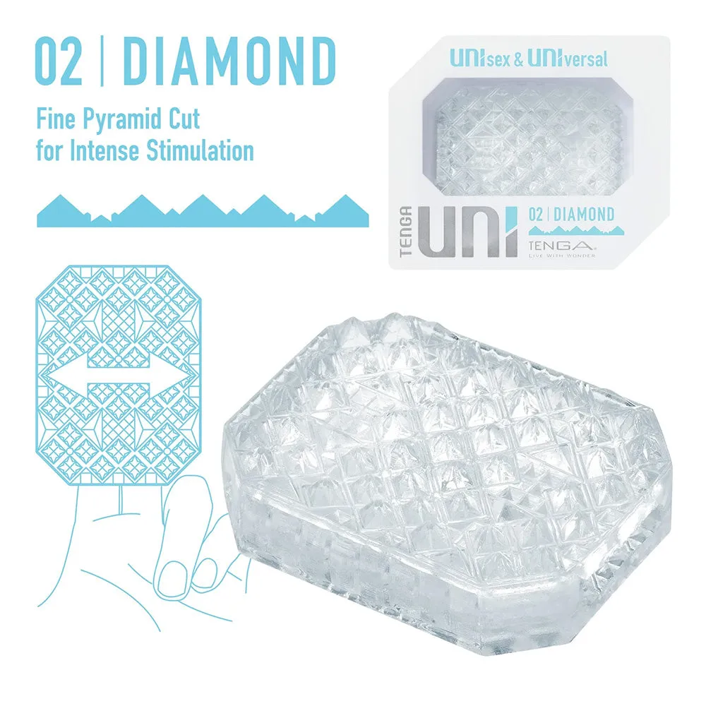 Tenga Uni Reversible Masturbator & Finger Sleeve - Diamond Texture