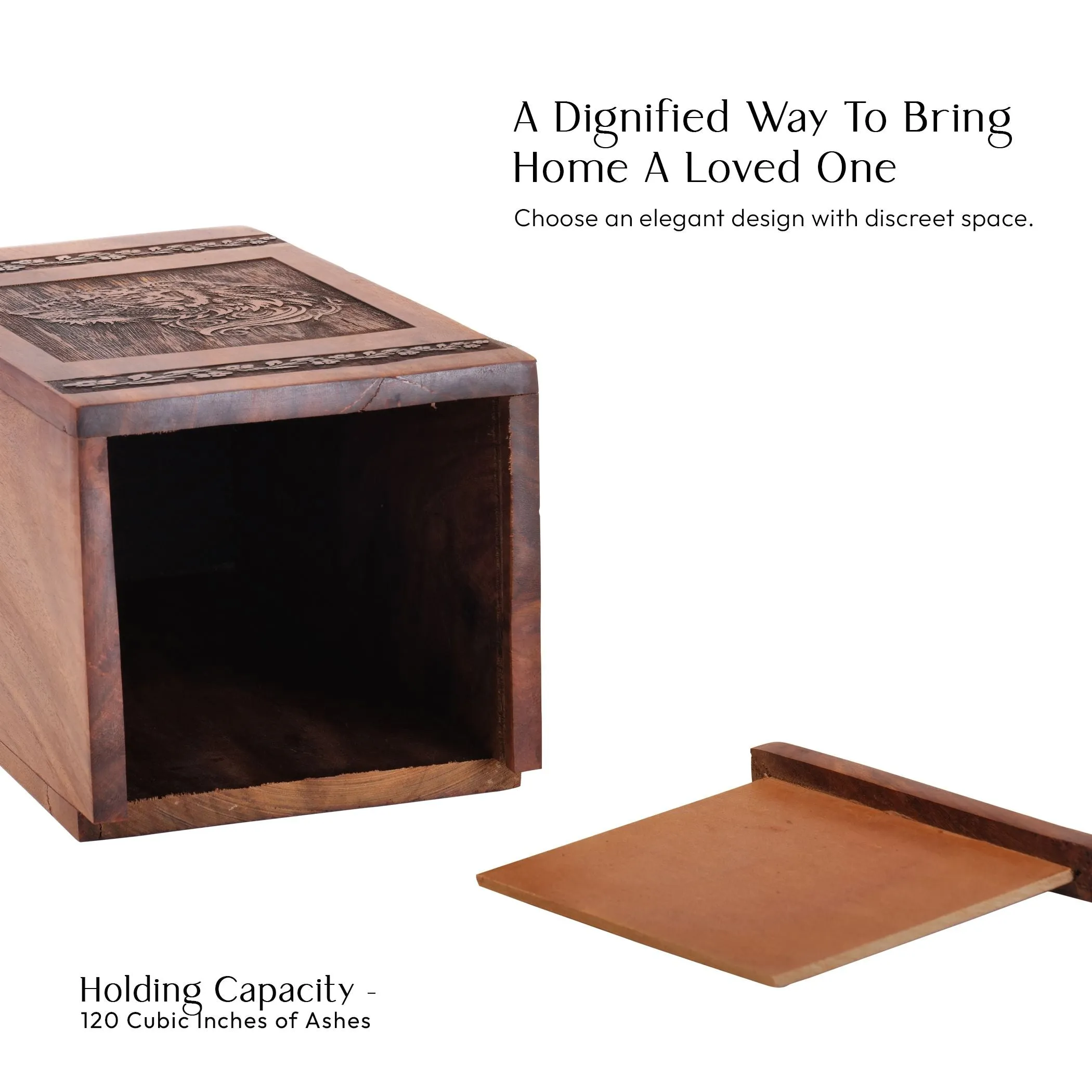 Tiger Wooden Urns For Ashes - A Sacred Ash Holder For Adults