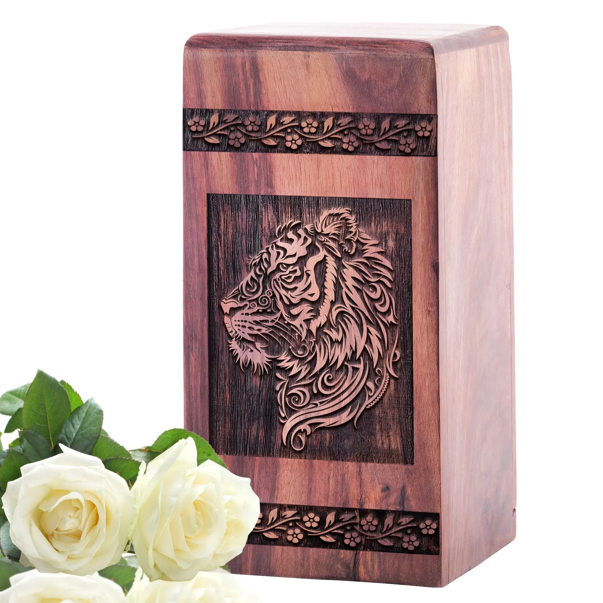 Tiger Wooden Urns For Ashes - A Sacred Ash Holder For Adults