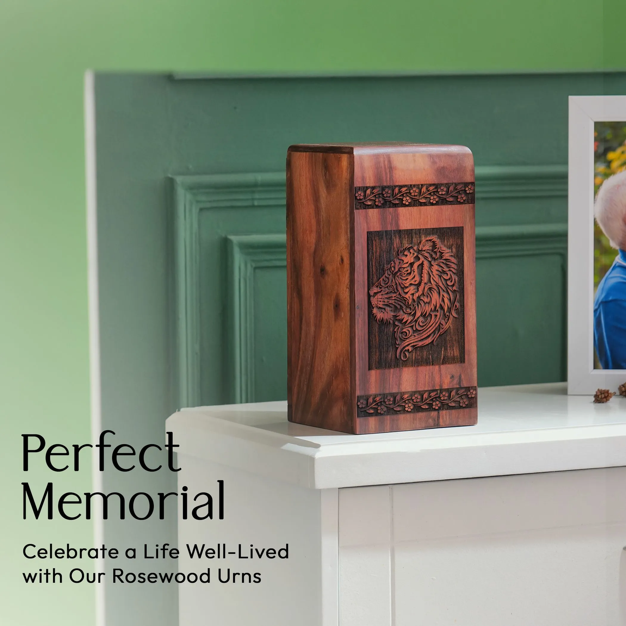 Tiger Wooden Urns For Ashes - A Sacred Ash Holder For Adults