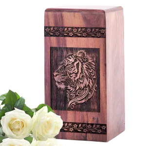 Tiger Wooden Urns For Ashes - A Sacred Ash Holder For Adults