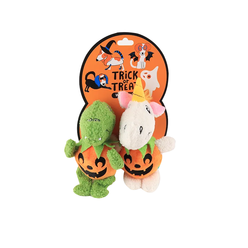 Trick or Treat Dino/Unicorn 2 Pack Halloween Dog Toy