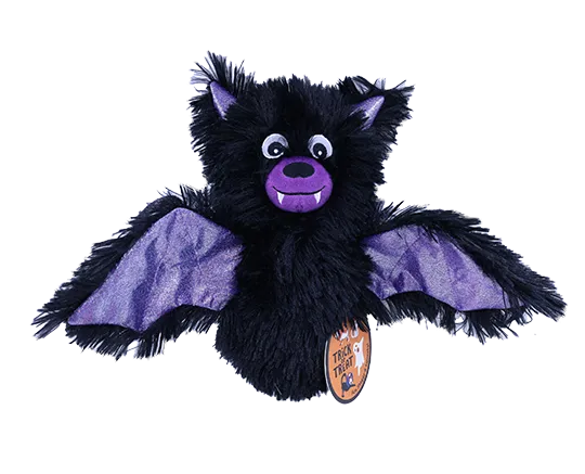 Trick or Treat Fuzzy Bat Halloween Dog Toy