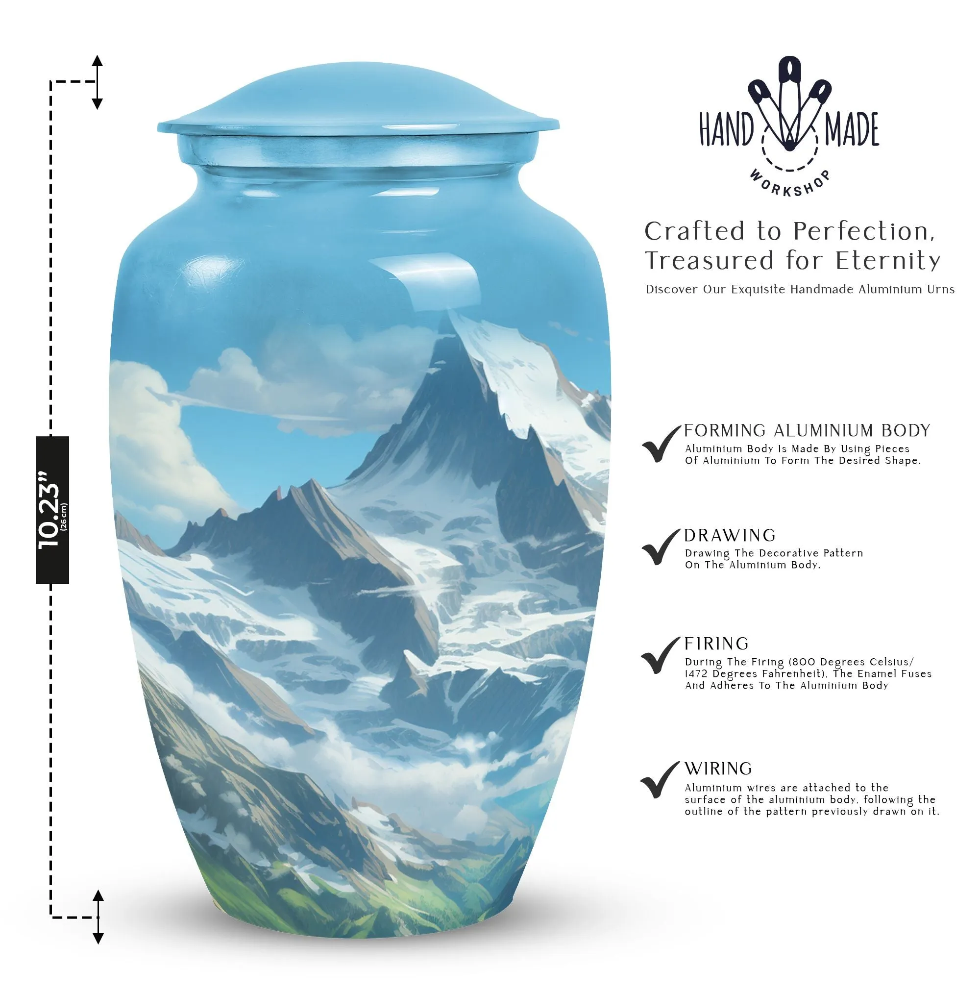 Valley Cremation: Large Blue Burial Urns for Adult Human Ashes