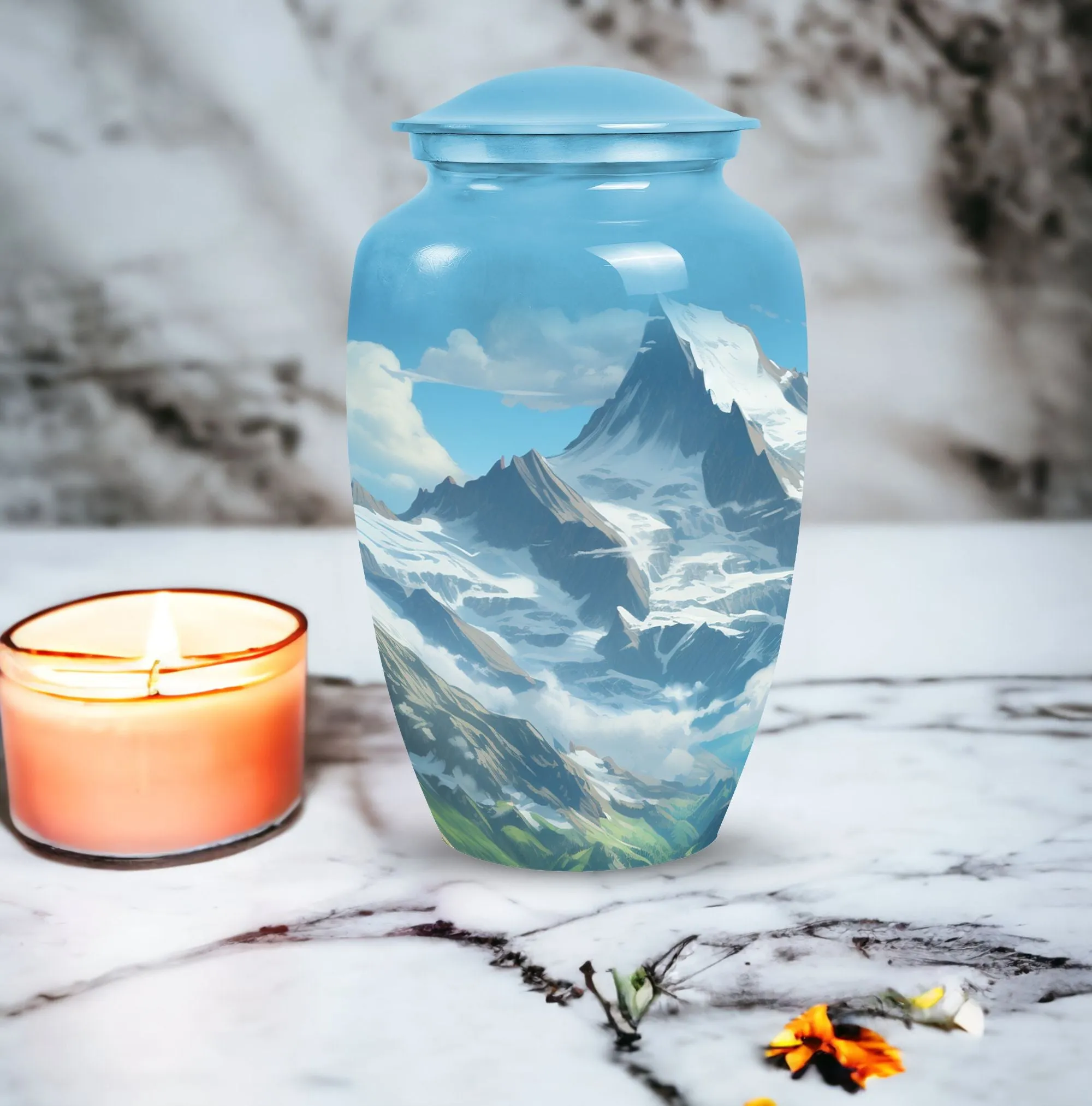 Valley Cremation: Large Blue Burial Urns for Adult Human Ashes