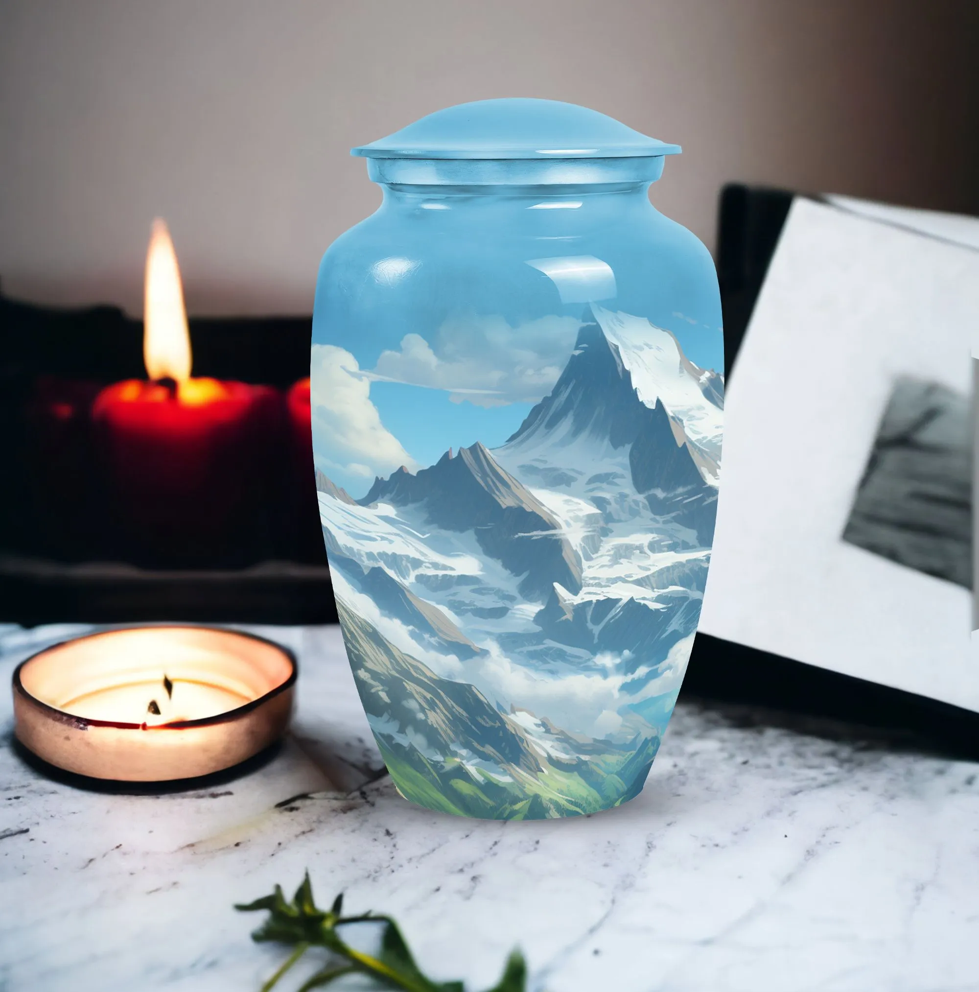 Valley Cremation: Large Blue Burial Urns for Adult Human Ashes