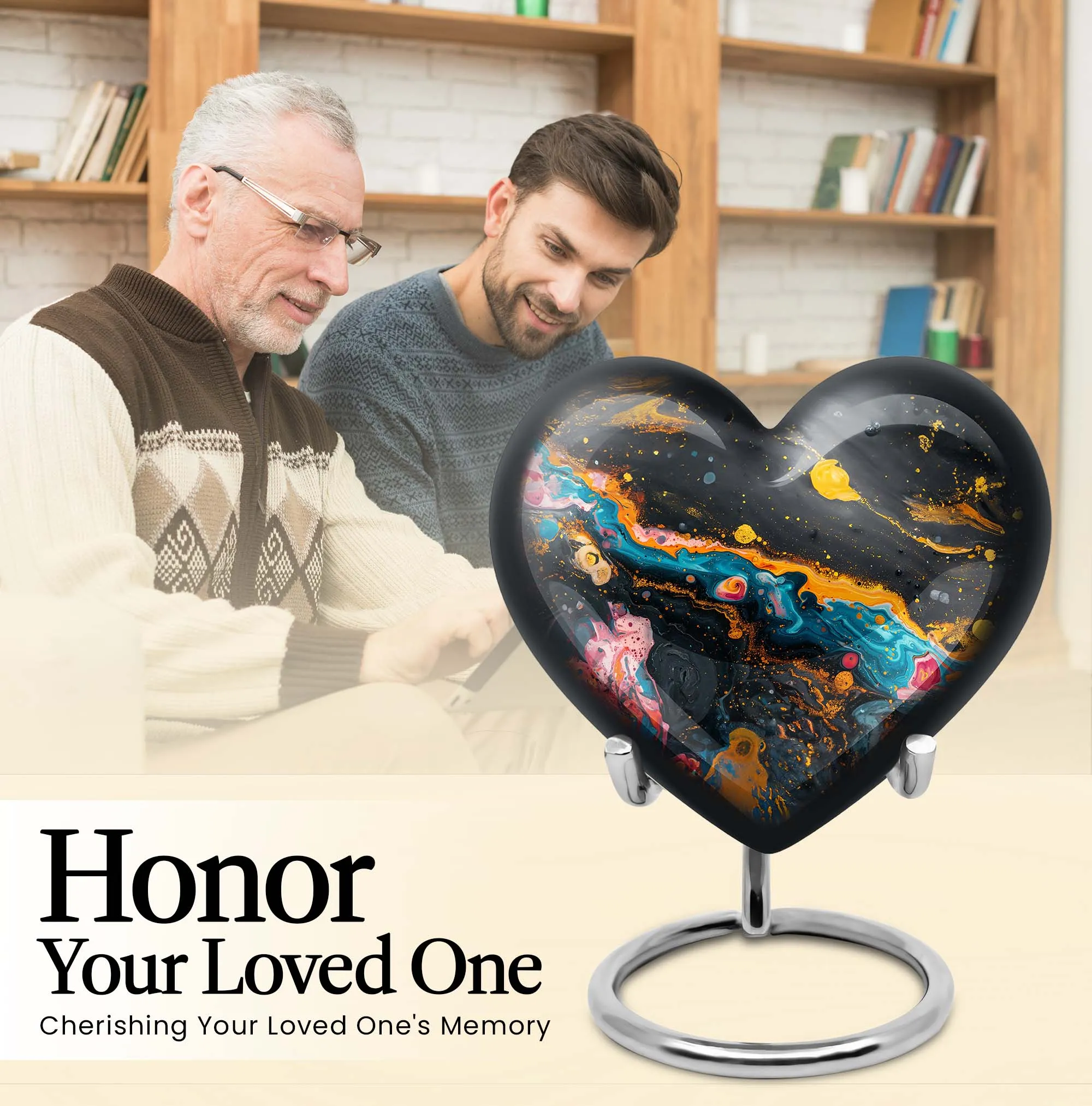 Vibrant Swirl Abstract Design Cremation Urn