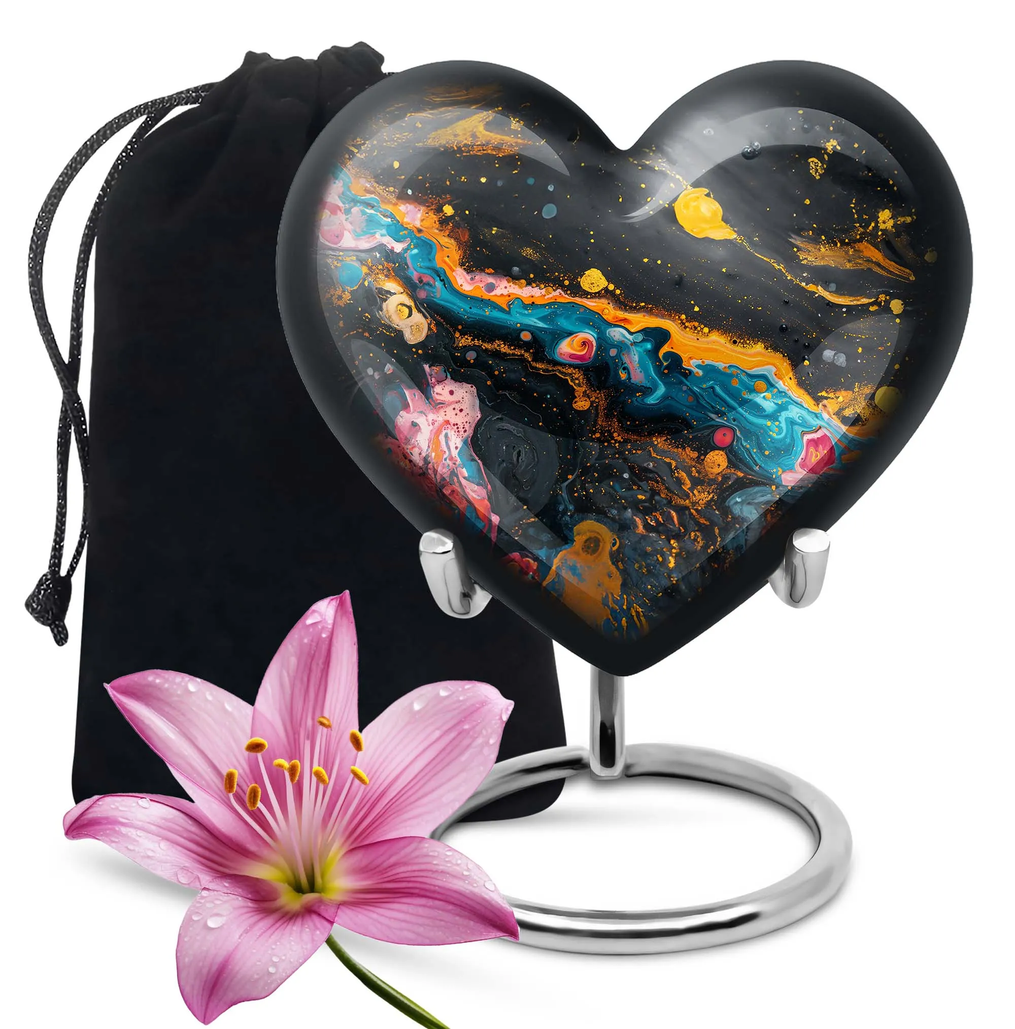 Vibrant Swirl Abstract Design Cremation Urn