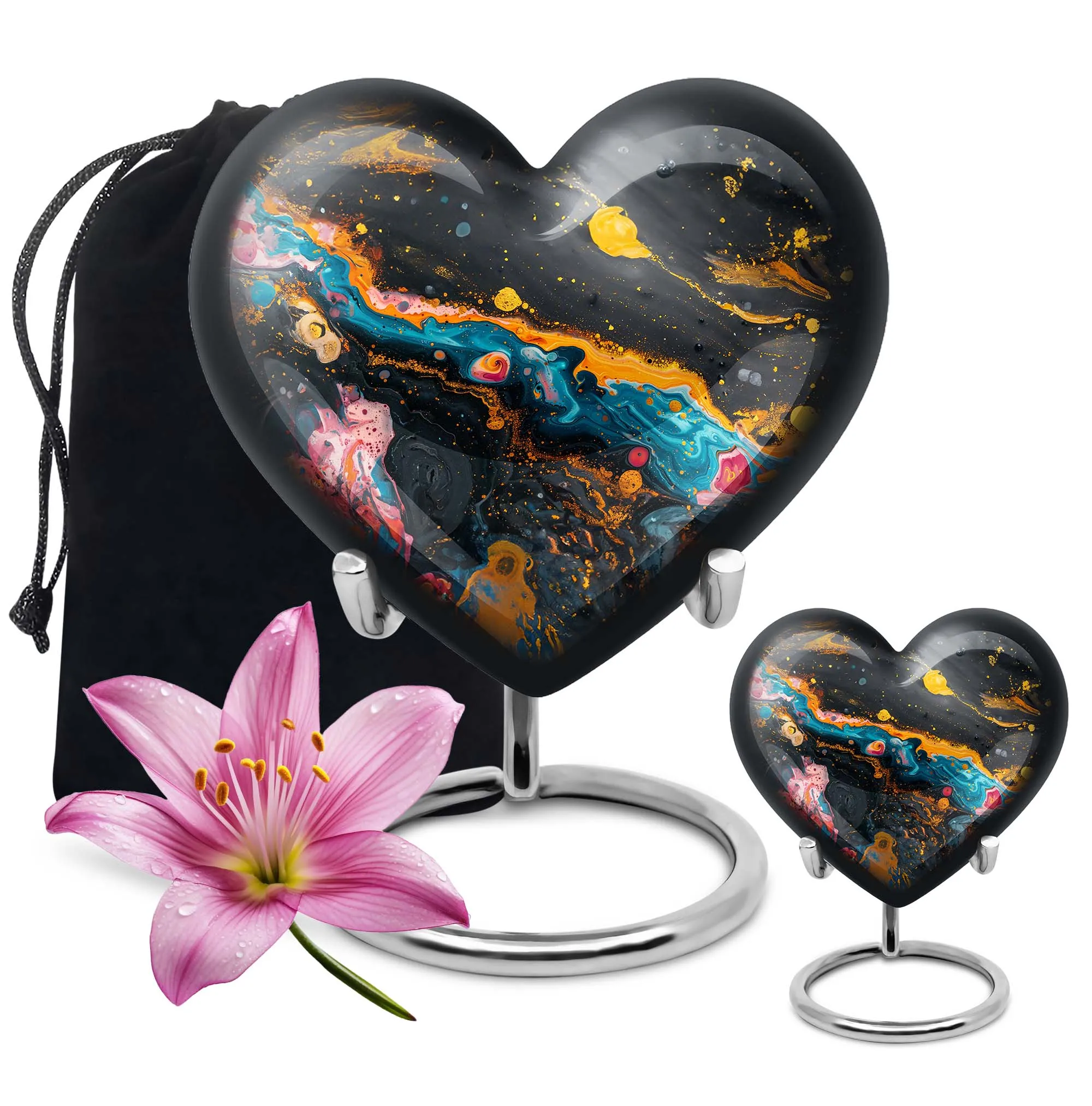 Vibrant Swirl Abstract Design Cremation Urn