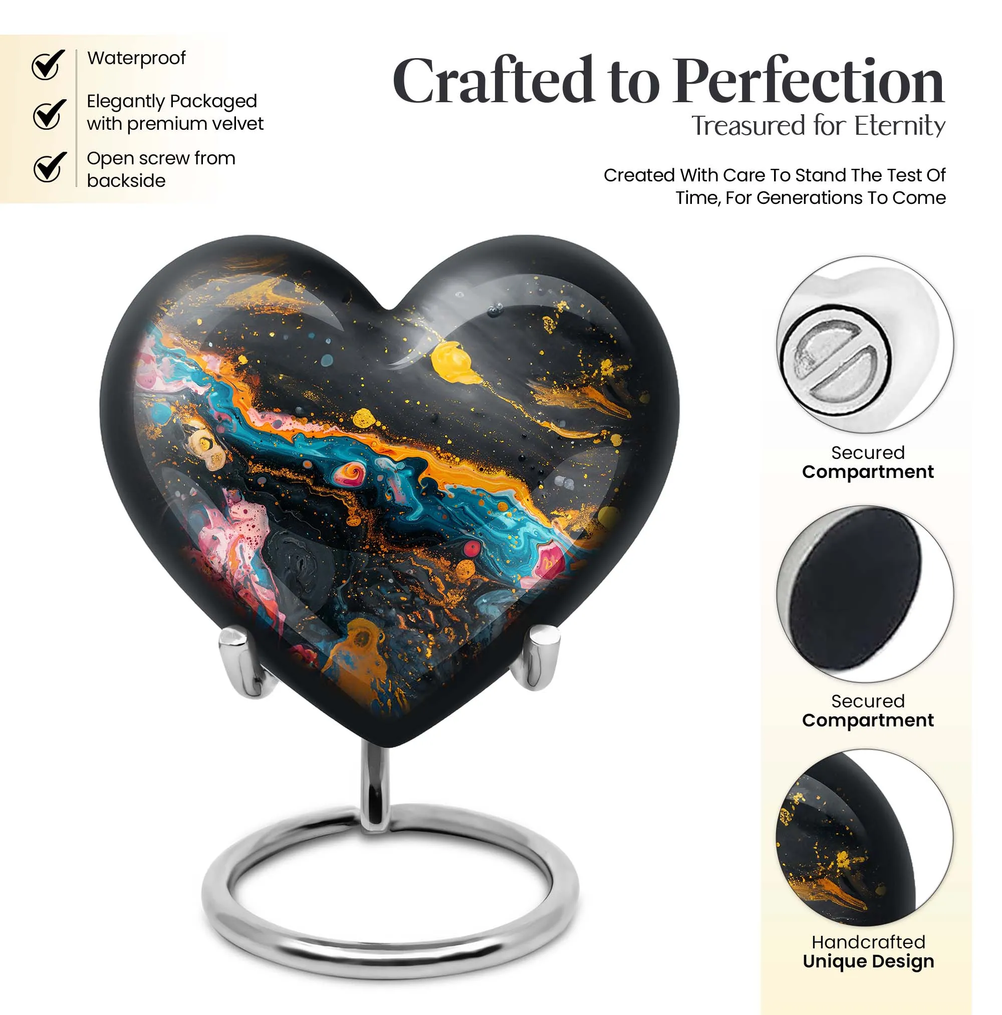Vibrant Swirl Abstract Design Cremation Urn