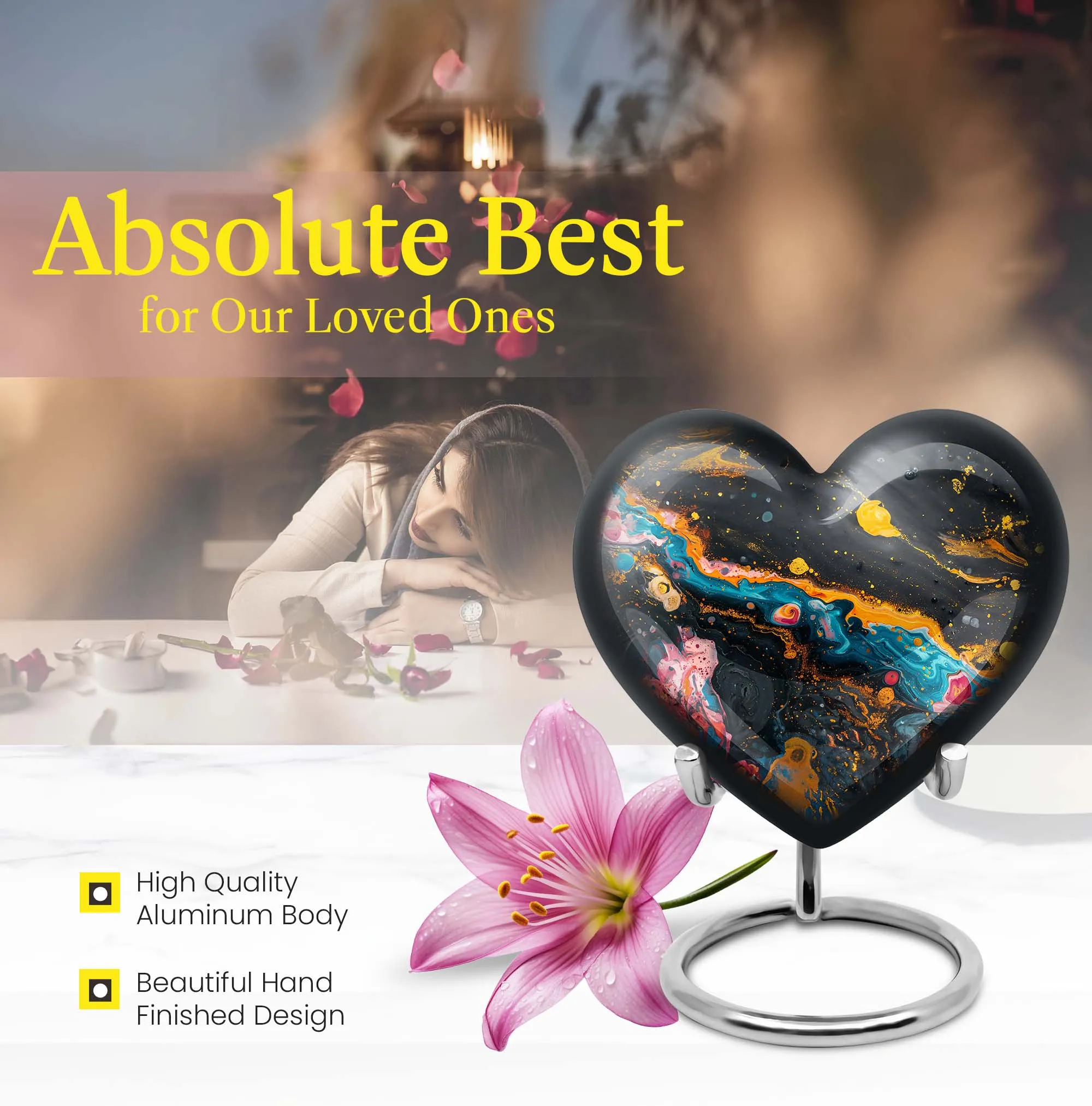 Vibrant Swirl Abstract Design Cremation Urn
