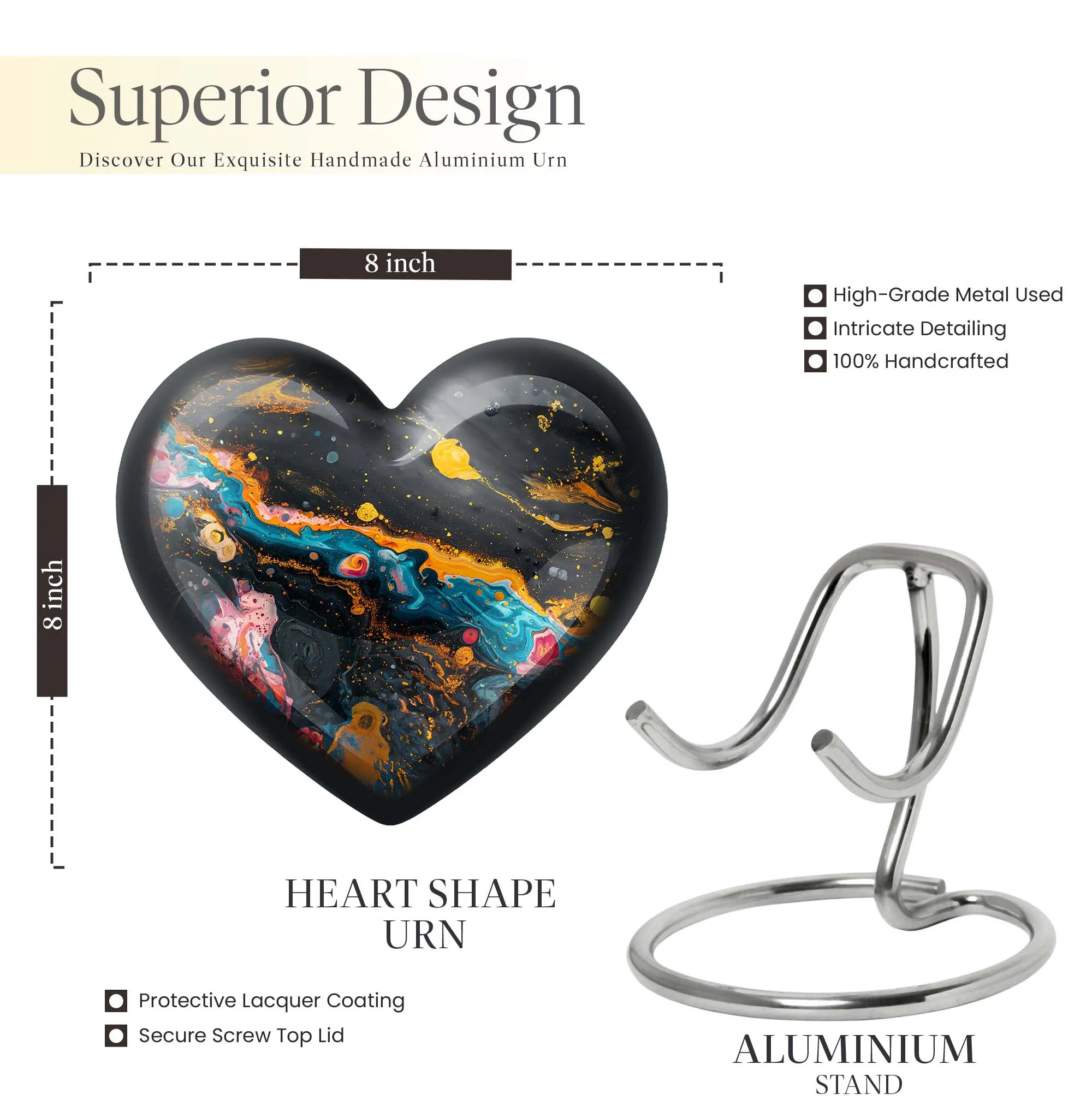 Vibrant Swirl Abstract Design Cremation Urn