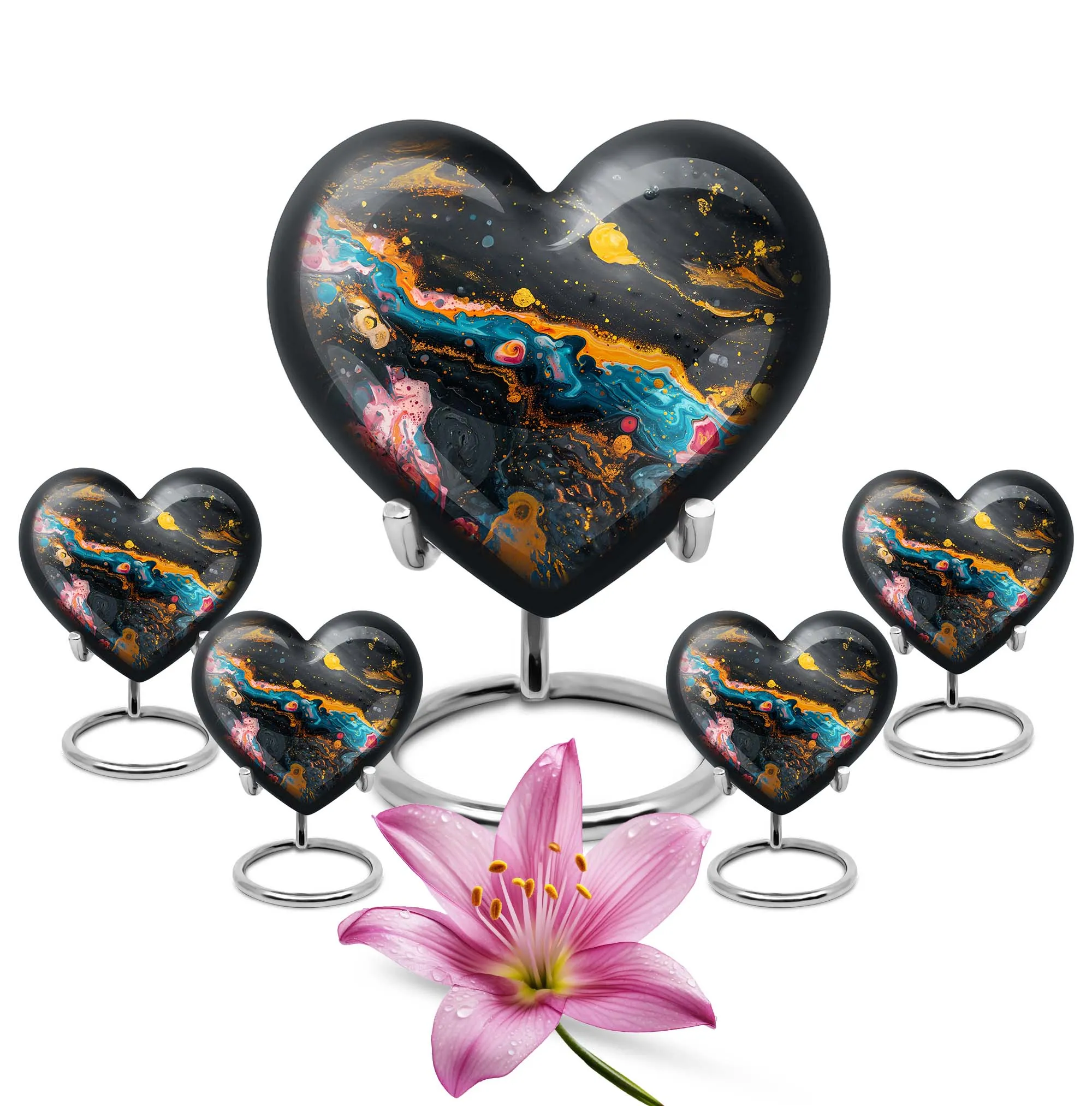 Vibrant Swirl Abstract Design Cremation Urn