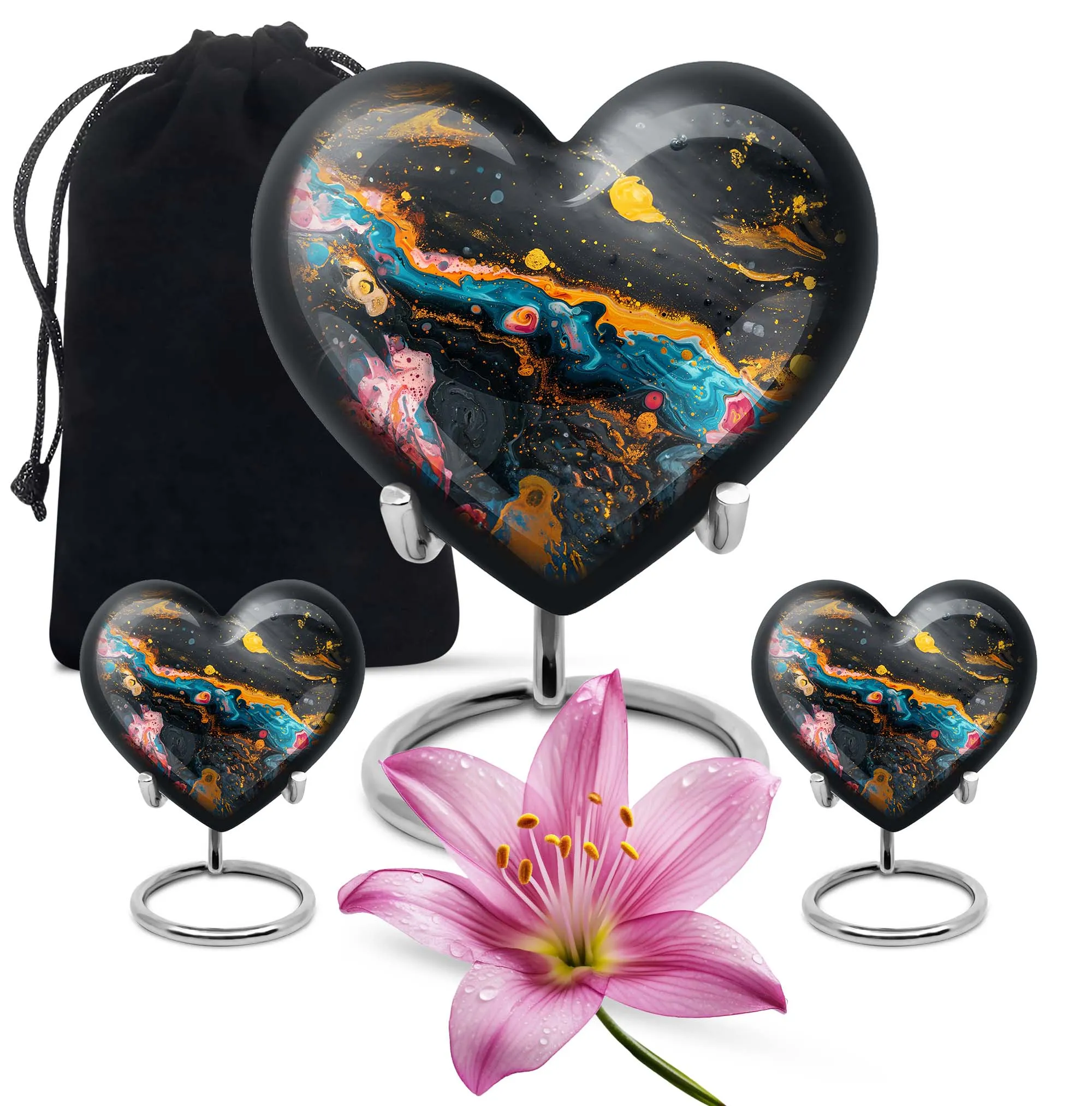 Vibrant Swirl Abstract Design Cremation Urn