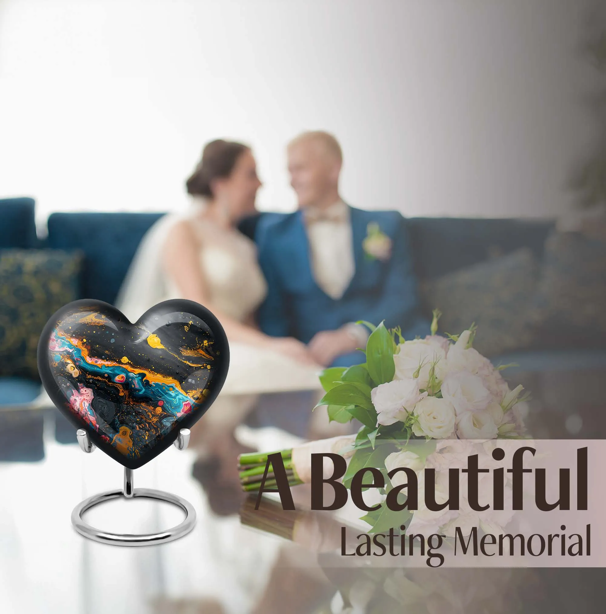 Vibrant Swirl Abstract Design Cremation Urn
