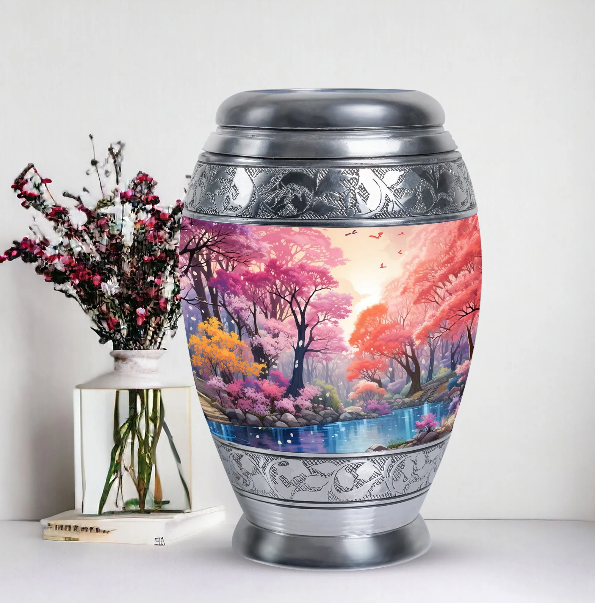 Women's Lake Cremation Urn - Large Burial Ash Holder for Adult Mom