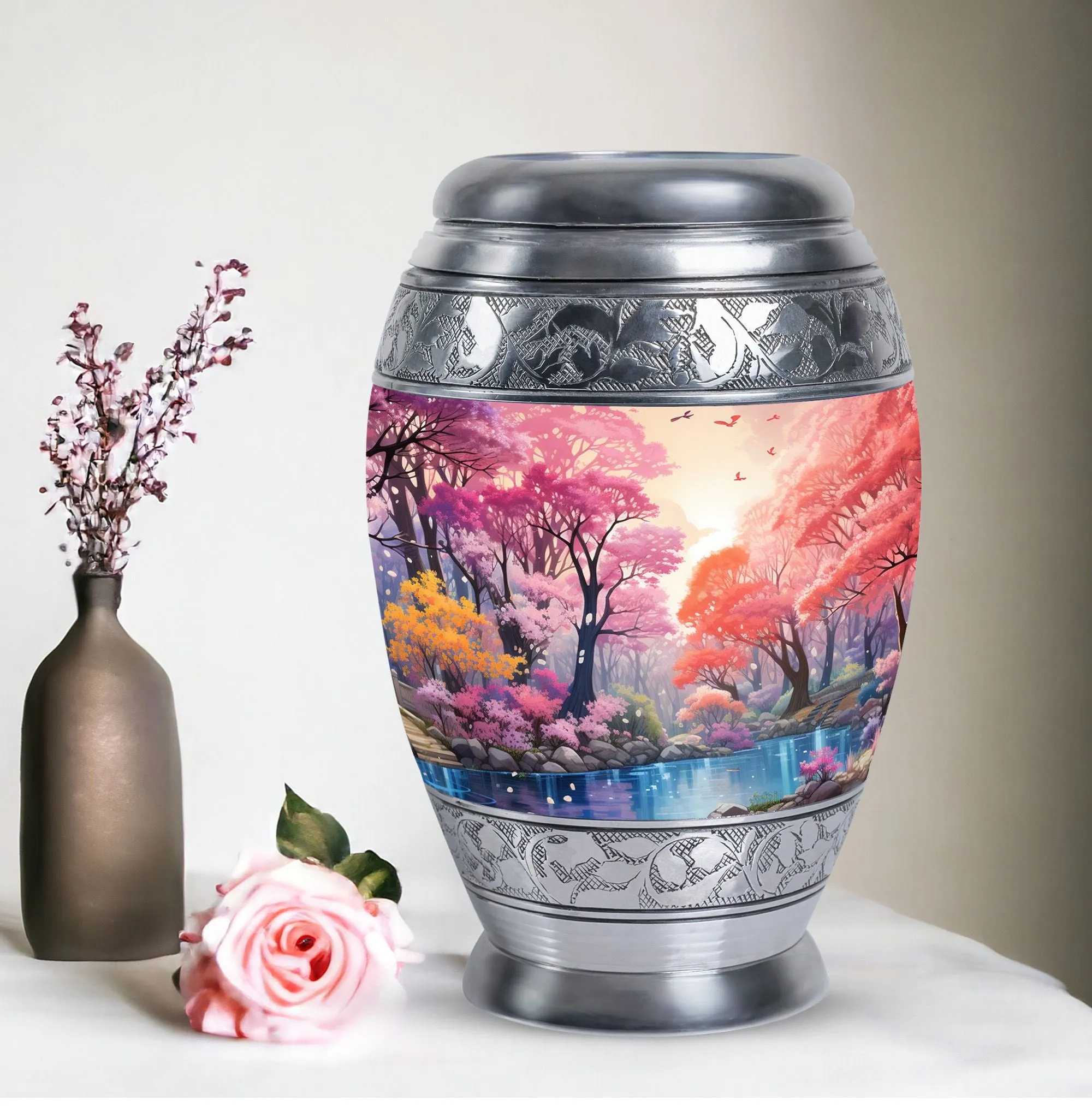 Women's Lake Cremation Urn - Large Burial Ash Holder for Adult Mom