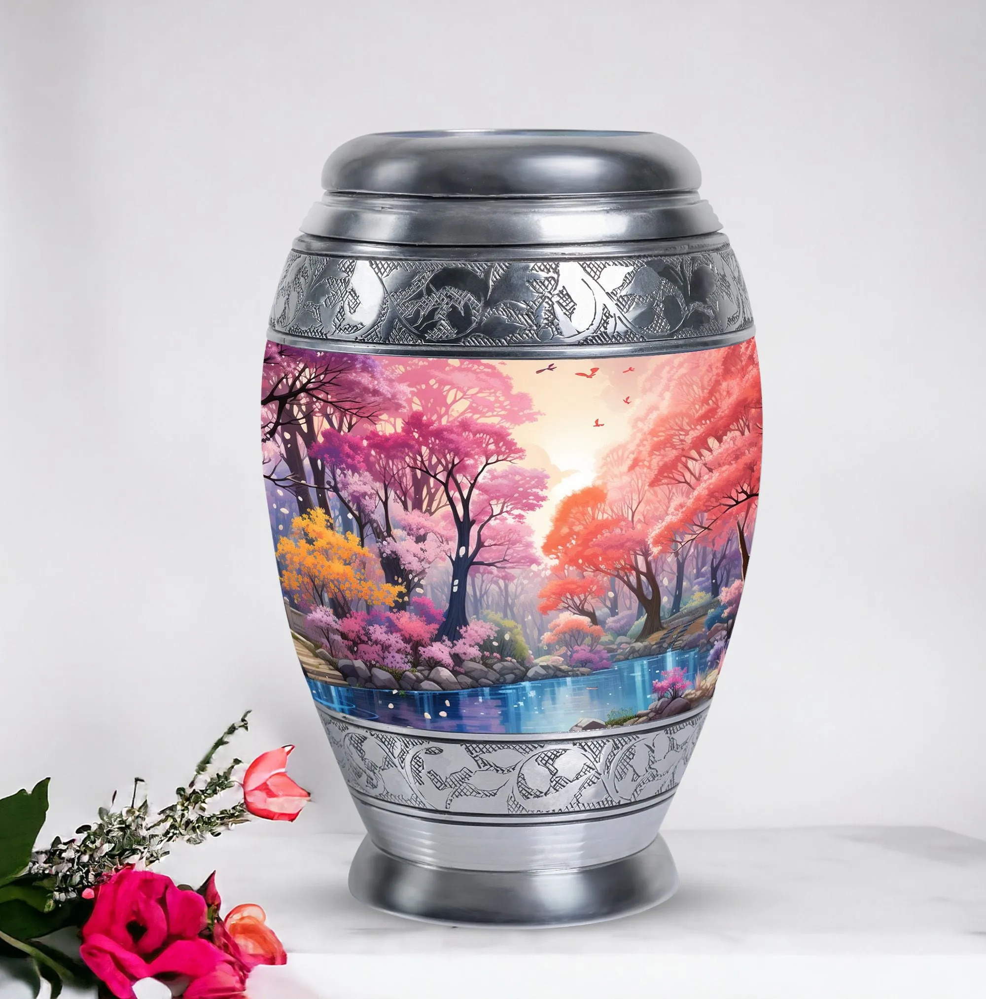 Women's Lake Cremation Urn - Large Burial Ash Holder for Adult Mom