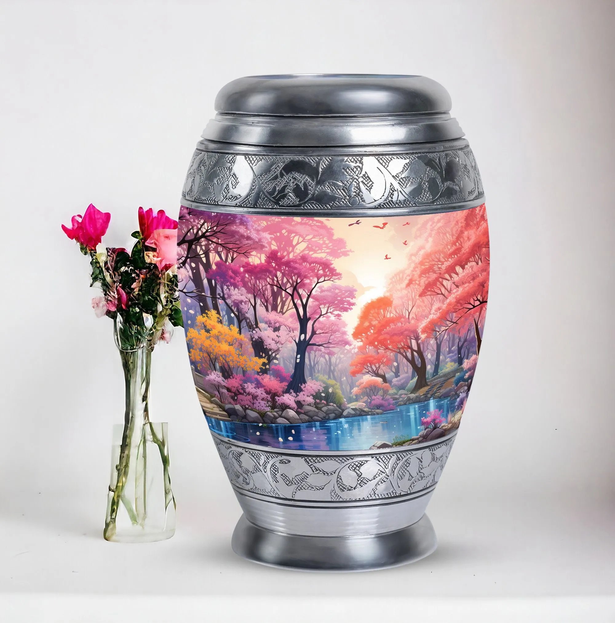 Women's Lake Cremation Urn - Large Burial Ash Holder for Adult Mom