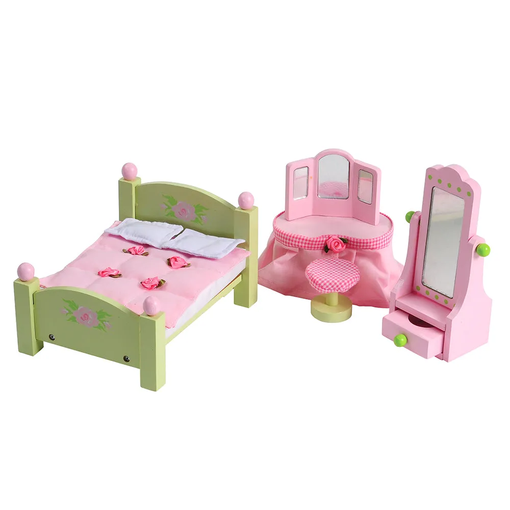 Wooden Fairytale Furniture & Accessories | 38-Piece Hand-Painted Playset
