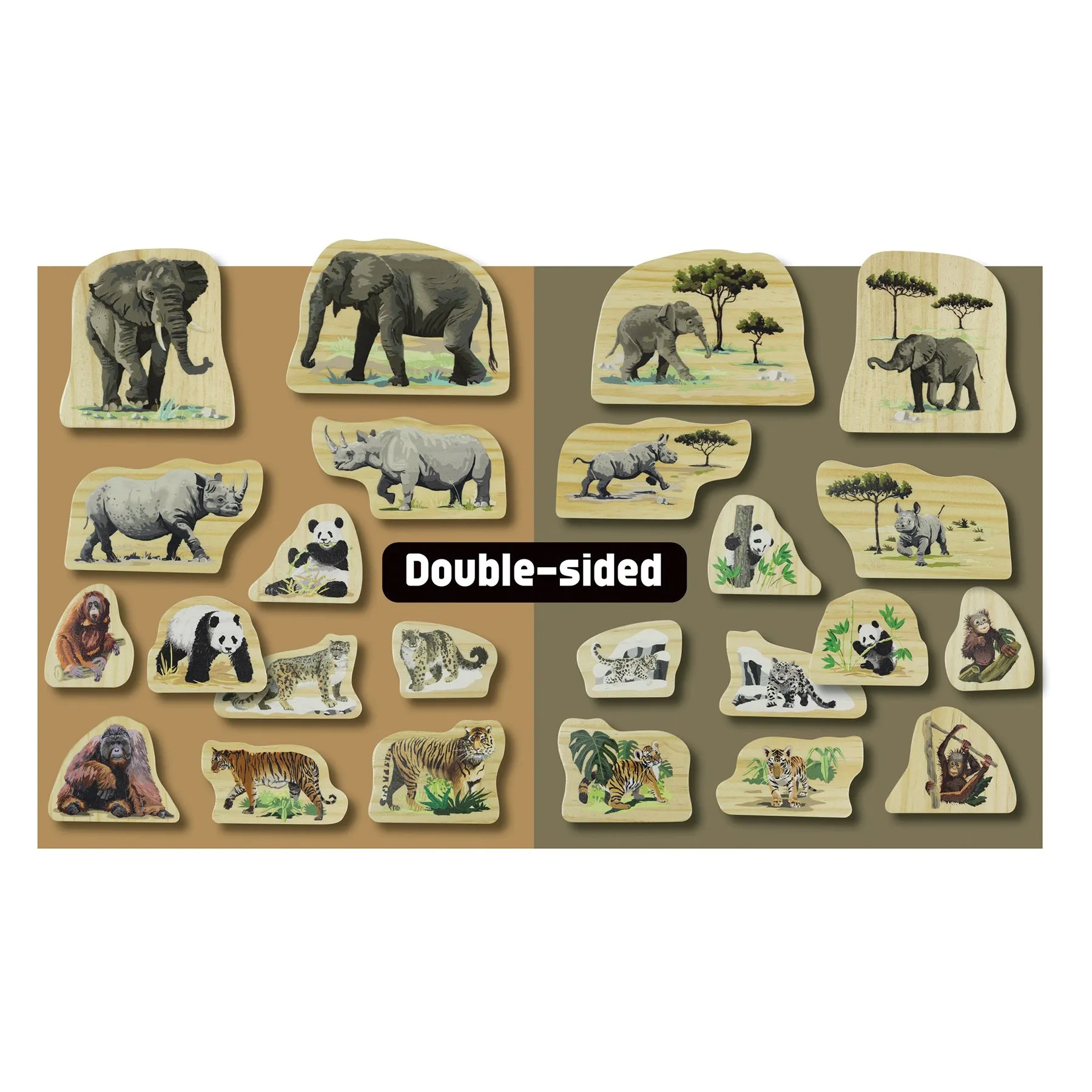 Yellow Door Endangered Animal Families Wooden Playset