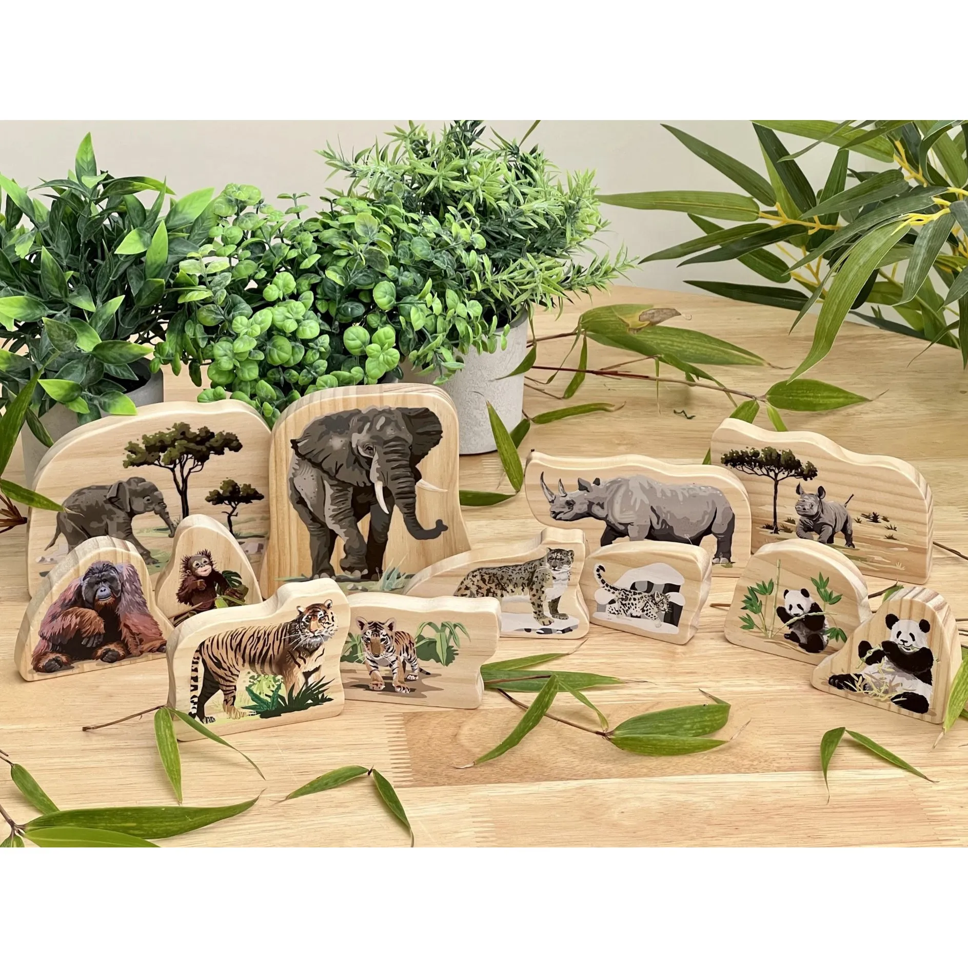 Yellow Door Endangered Animal Families Wooden Playset