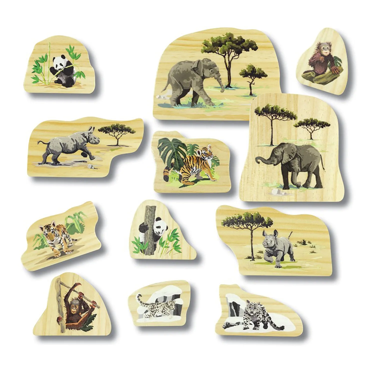 Yellow Door Endangered Animal Families Wooden Playset