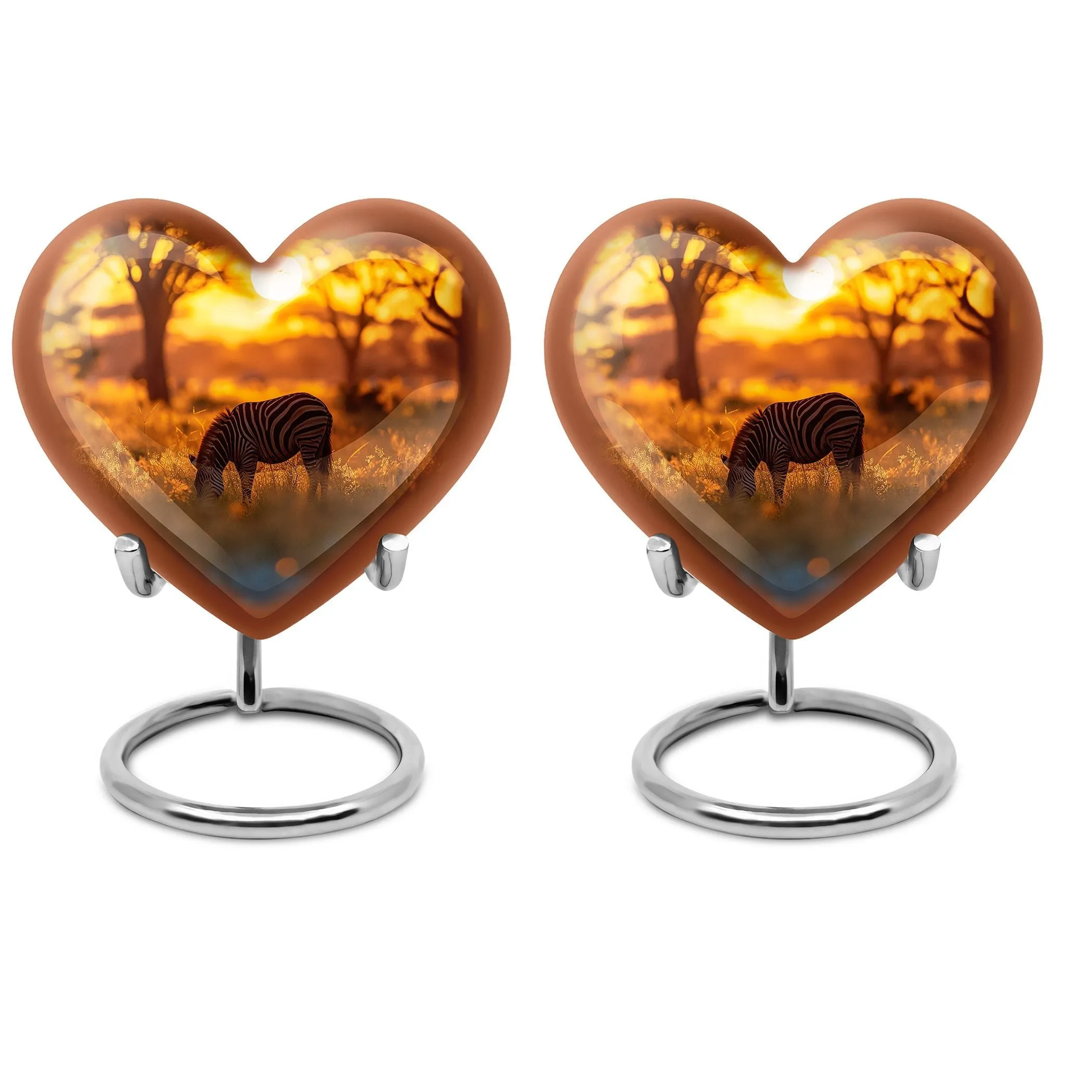 Zebra Urn Tribute:  Large Memorial Urn for Everlasting Memories