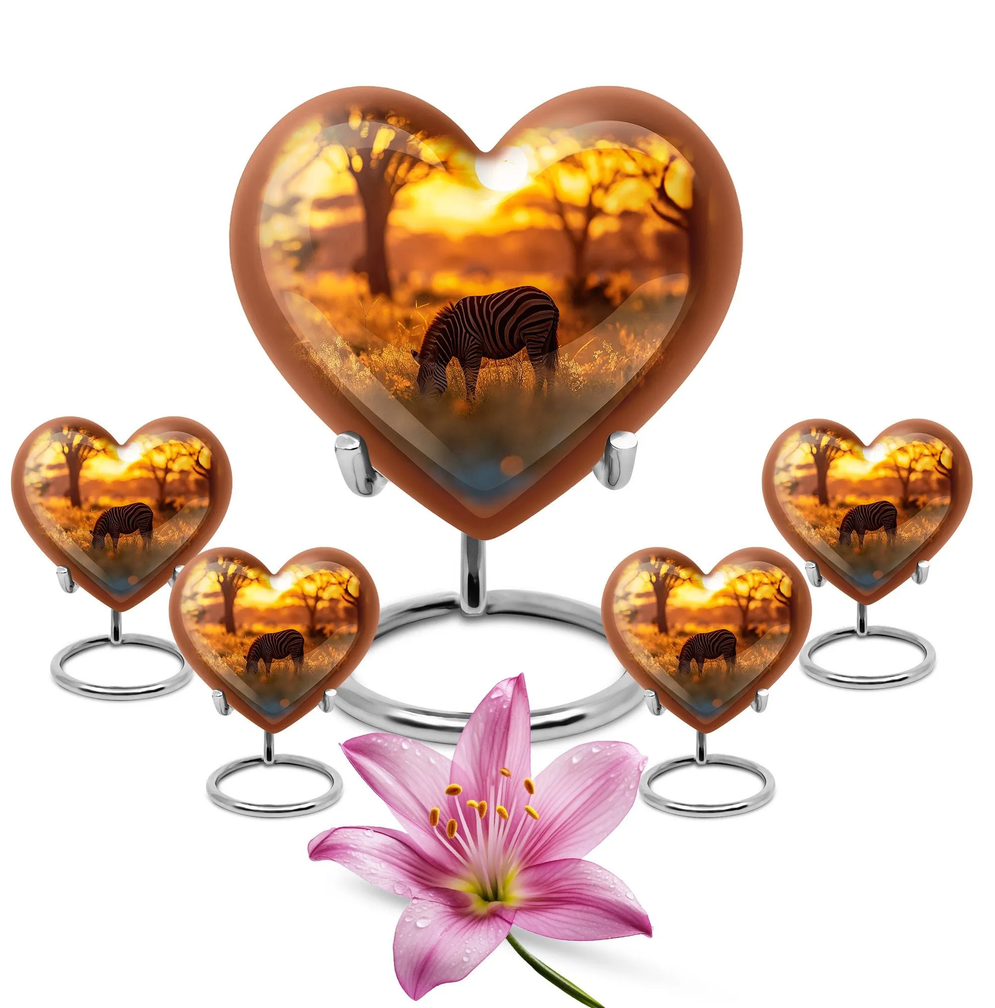 Zebra Urn Tribute:  Large Memorial Urn for Everlasting Memories