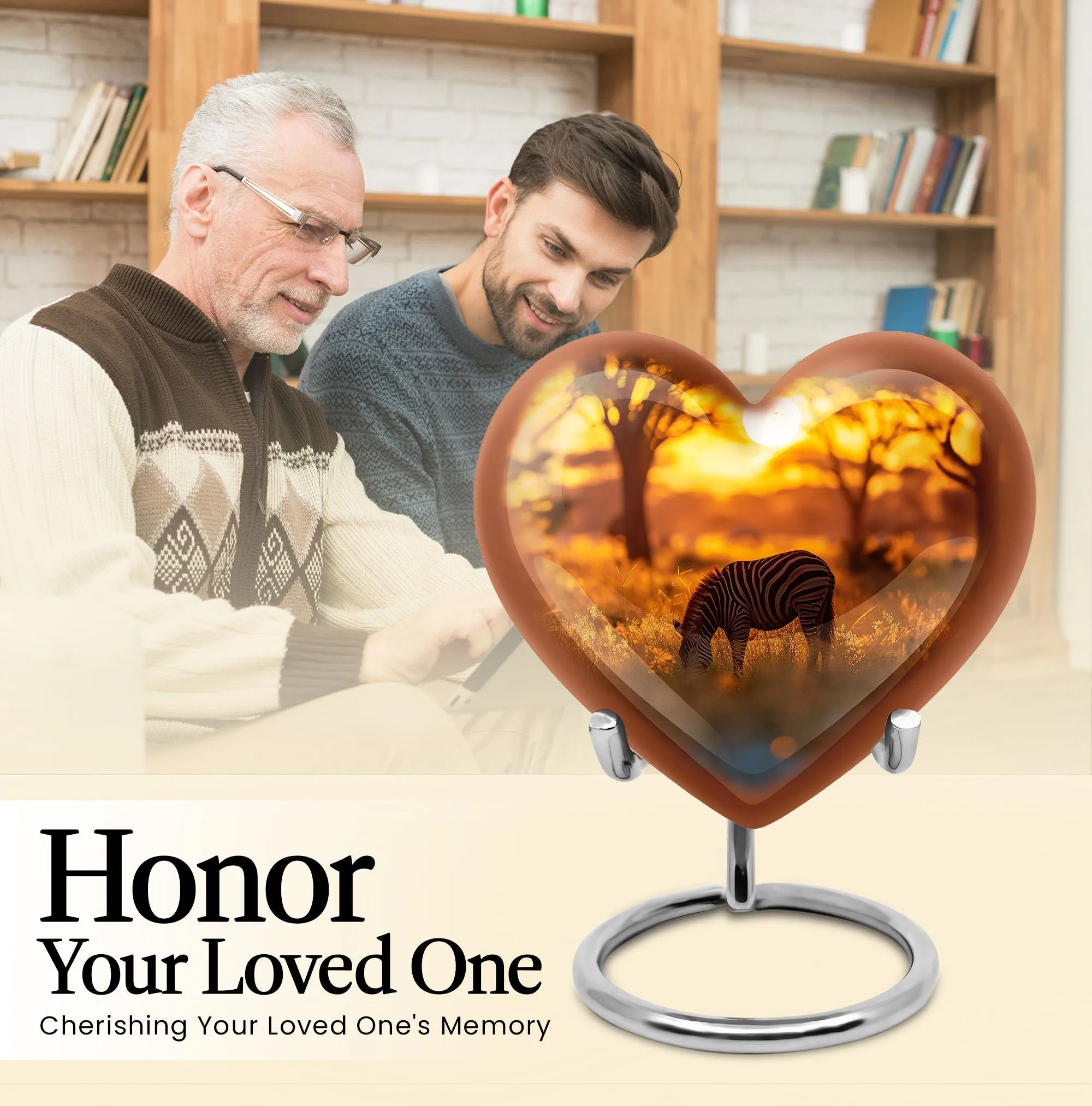 Zebra Urn Tribute:  Large Memorial Urn for Everlasting Memories