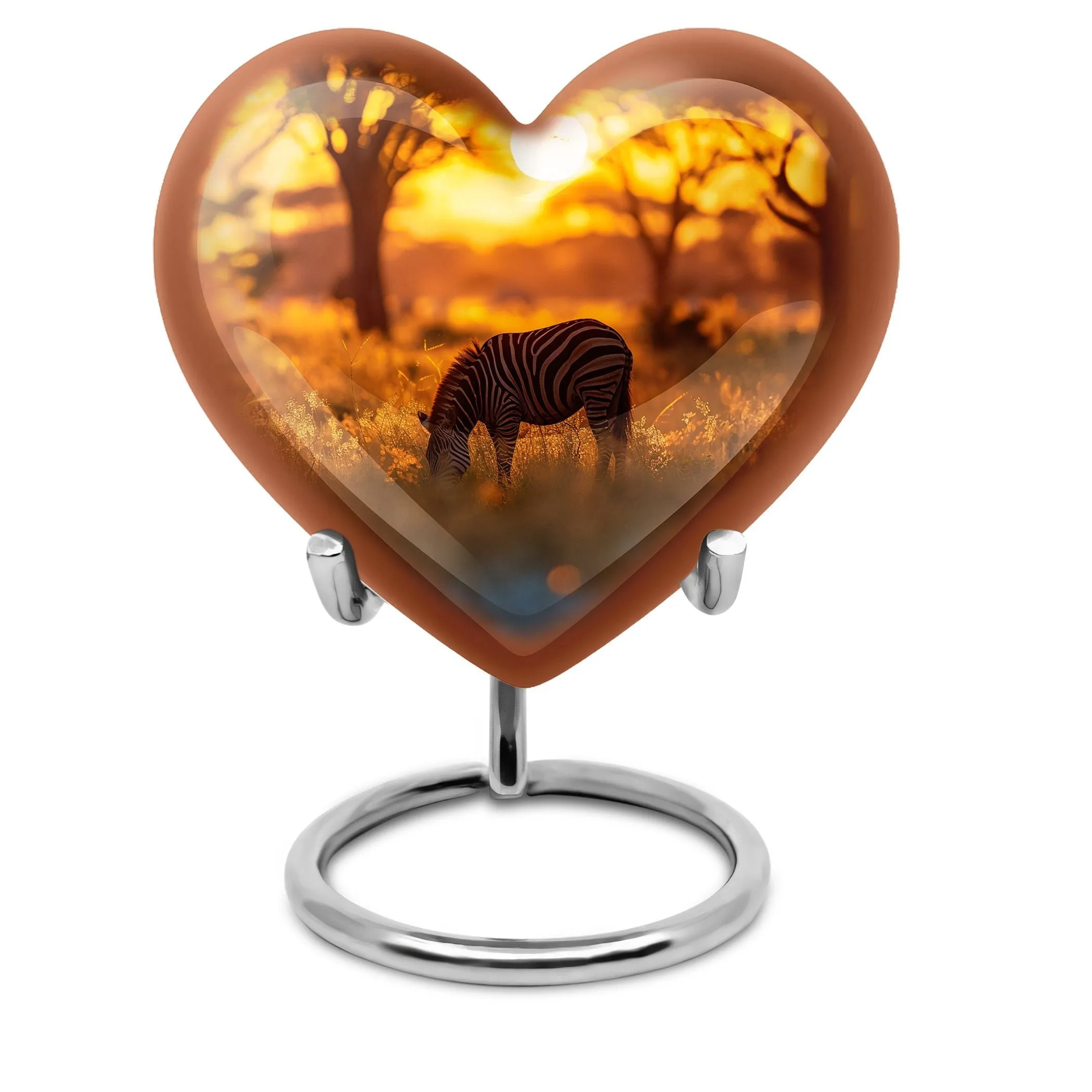 Zebra Urn Tribute:  Large Memorial Urn for Everlasting Memories